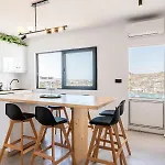 Yalos Mykonos 4 Bedroom Luxury House 5 Minute From Ornos W Sea & Sunset View