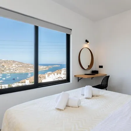Semesterbostad Yalos Mykonos 4 Bedroom Luxury House 5 Minute From Ornos W Sea & Sunset View