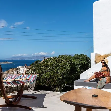 Yalos Mykonos 4 Bedroom Luxury House 5 Minute From Ornos W Sea & Sunset View