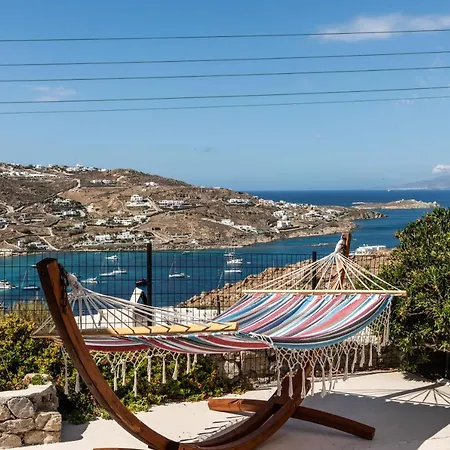 Yalos Mykonos 4 Bedroom Luxury House 5 Minute From Ornos W Sea & Sunset View Semesterbostad *