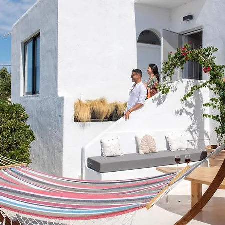 Yalos Mykonos 4 Bedroom Luxury House 5 Minute From Ornos W Sea & Sunset View Semesterbostad *