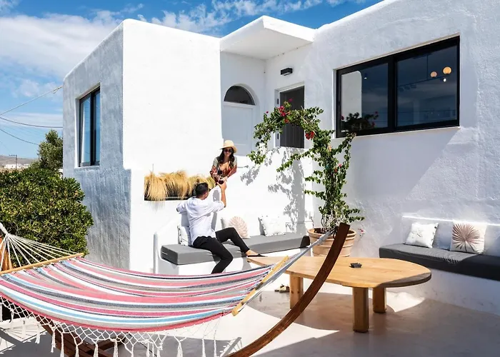 Yalos Mykonos 4 Bedroom Luxury House 5 Minute From Ornos W Sea & Sunset View 度假居