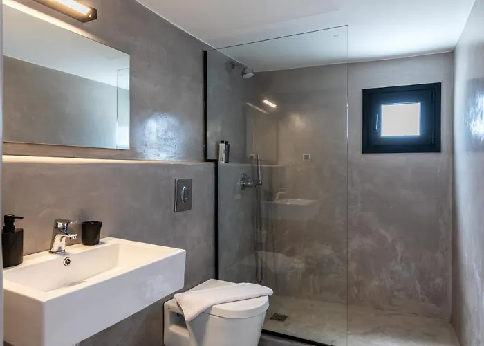 Yalos Mykonos 4 Bedroom Luxury House 5 Minute From Ornos W Sea & Sunset View 度假居