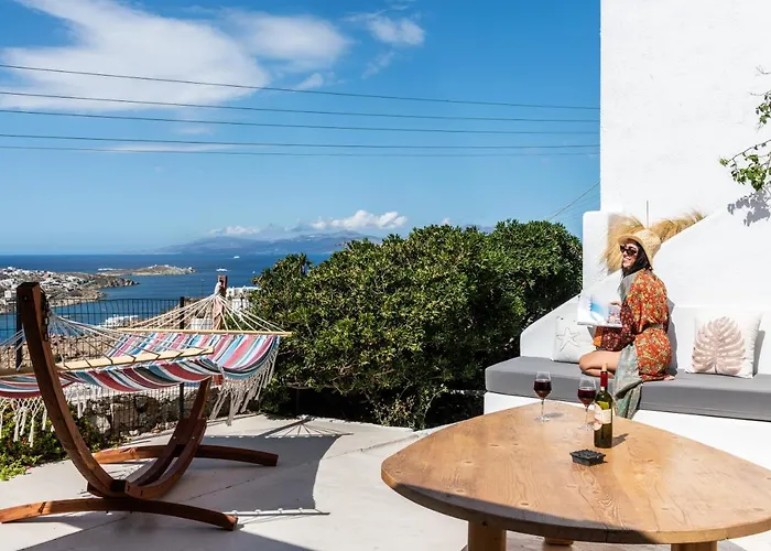 Yalos Mykonos 4 Bedroom Luxury House 5 Minute From Ornos W Sea & Sunset View