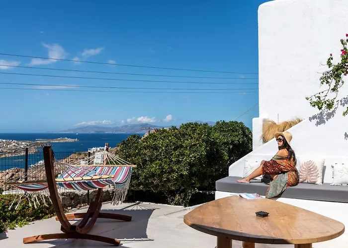 Yalos Mykonos 4 Bedroom Luxury House 5 Minute From Ornos W Sea & Sunset View